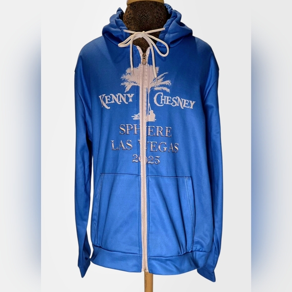 Kenny Chesney Sphere Las Vegas 2025 Zip Jacket W/Hood Blue Lined Unisex Sz L - Picture 1 of 12